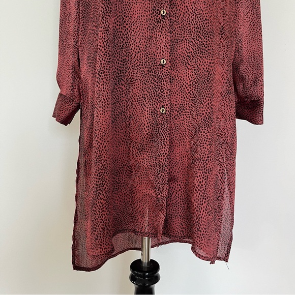 Zara red leopard print dress. Size small NWOT - Picture 3 of 16